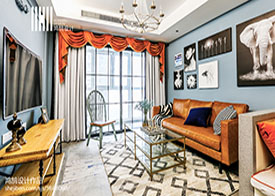 93平美式三居客廳裝修設計效果圖