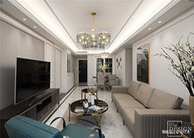 107平美式三居客廳裝修案例
