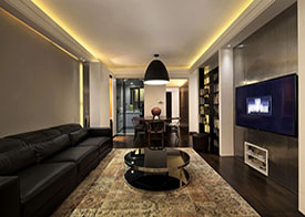 70平二居咖啡色調裝修效果圖